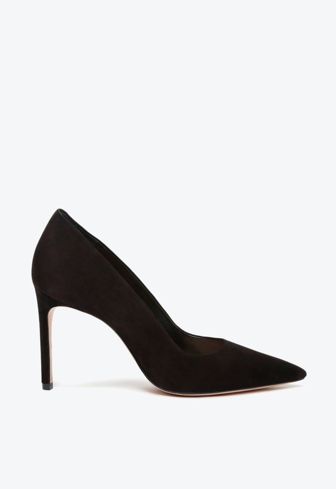 Sapato Scarpin Salto Nobuck Preto