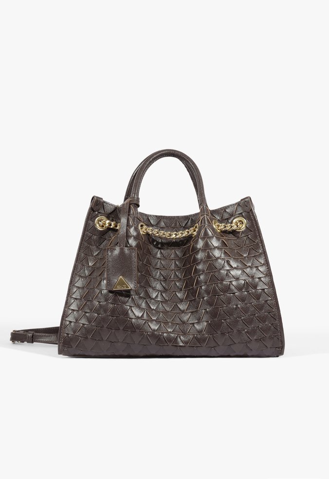 Bolsa Tote Rebecca Grande Couro Marrom