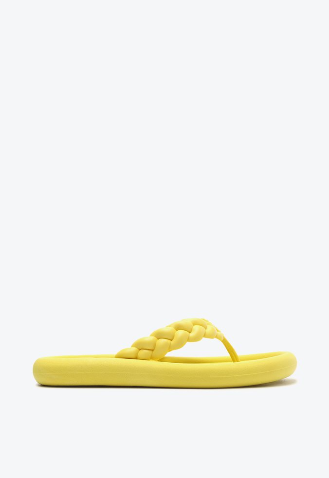 Sandália Flip Flop Jelly Trançada Amarela
