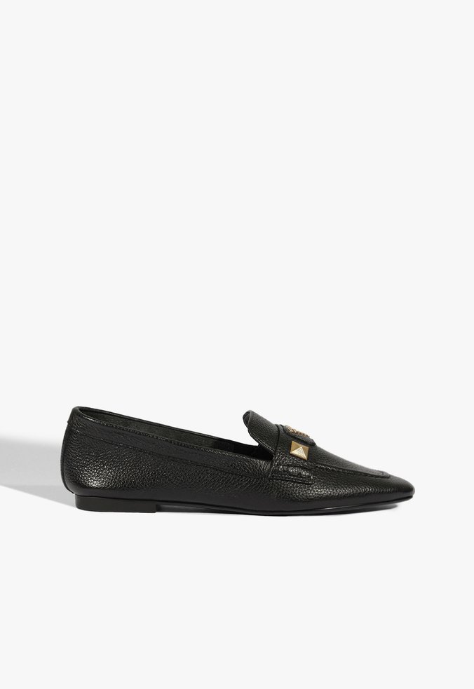 Mocassim Couro Tachas Preto