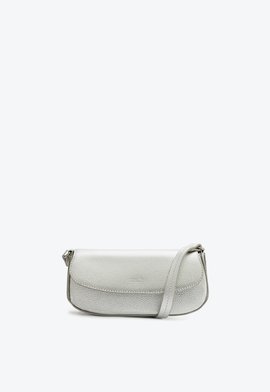 Bolsa Tiracolo Mini Baguette Esther Couro Prata