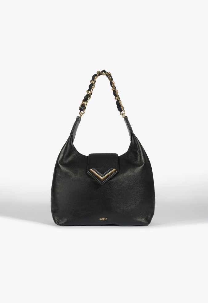 Bolsa Hobo Secrets Pequena Couro Preta