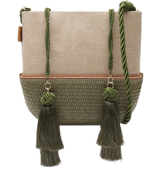 VALLIE BUCKET BAG RAFIA GREEN VALLIE BUCKET BAG RAFIA GREEN