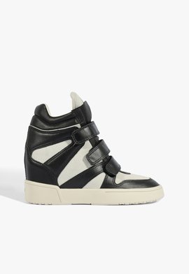 Tenis Sneaker 95 Cano Alto Couro Preto e Branco