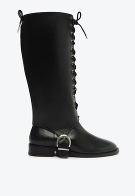 Bota Montaria Cano Longo Couro Preta
