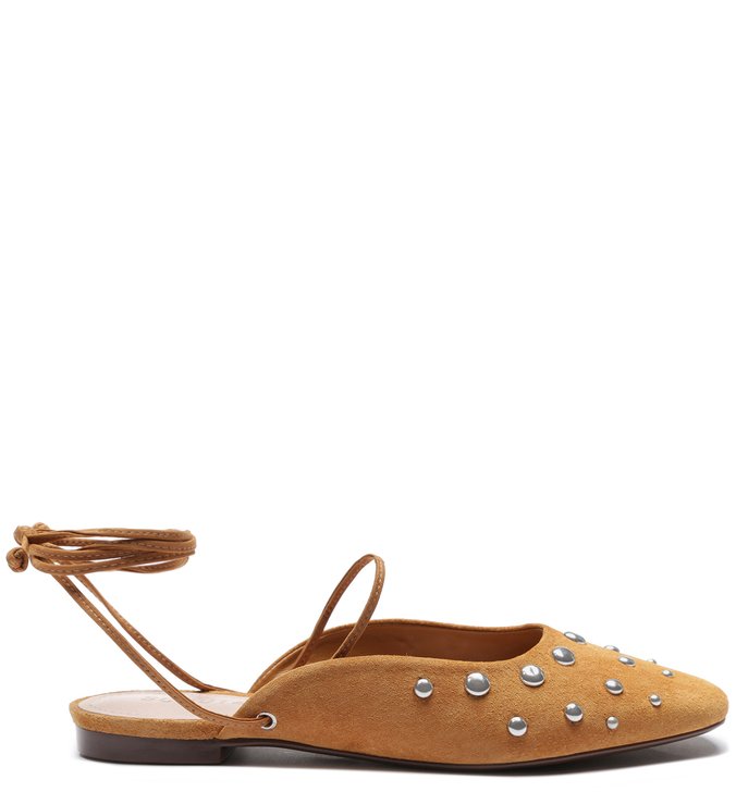 FLAT BALLERINA LACE-UP CARAMEL FLAT BALLERINA LACE-UP CARAMEL