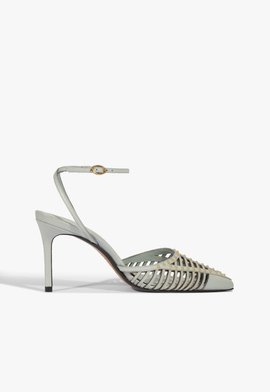 Scarpin Tammy Pump Couro Azul Claro