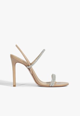 Sandália Brilho Couro Nude