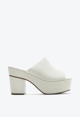 Sandália Plataforma Salto Nysha Croco Branca