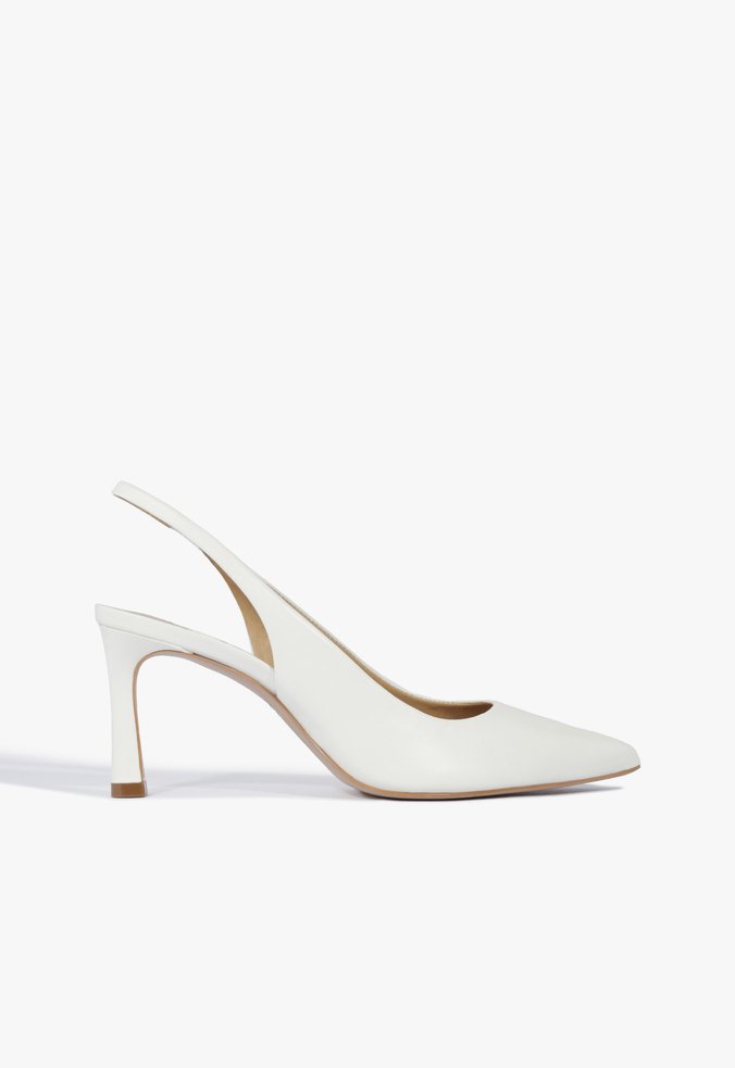 Scarpin Slingback Mid Heel White