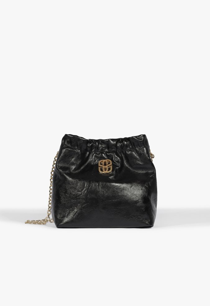 Bolsa Tiracolo Hoover Couro Preta