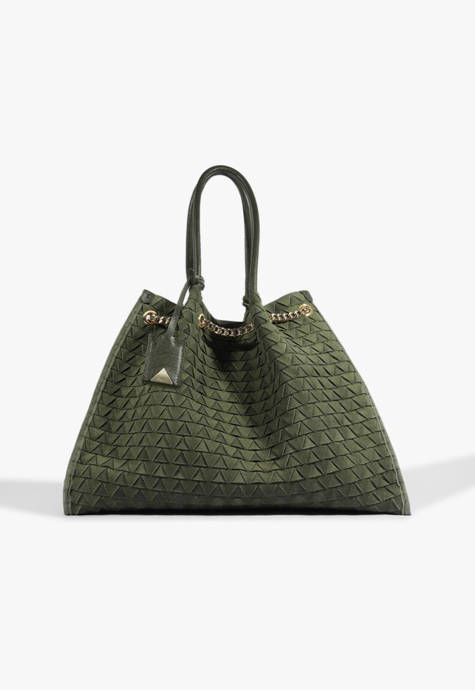 Bolsa Tote Maxi Rebecca Camurça Verde