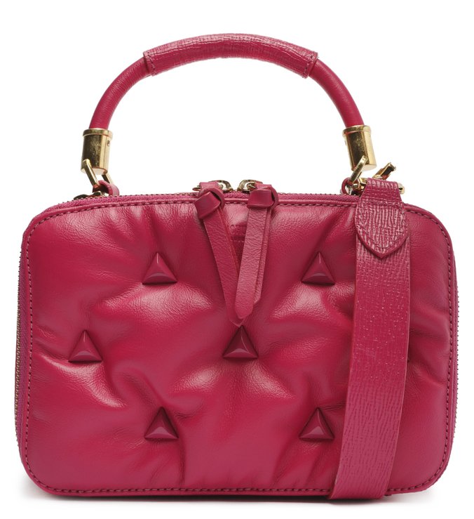 Bolsa Tiracolo Pequena Hit Couro Rosa