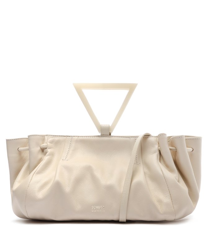 Bolsa Tiracolo Média Alaia Couro Branca