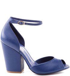 Sandália Salto Bloco Blue
