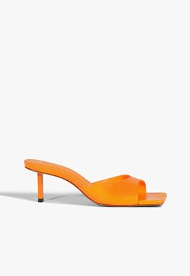 Tamanco Dethalia Pin Couro Laranja