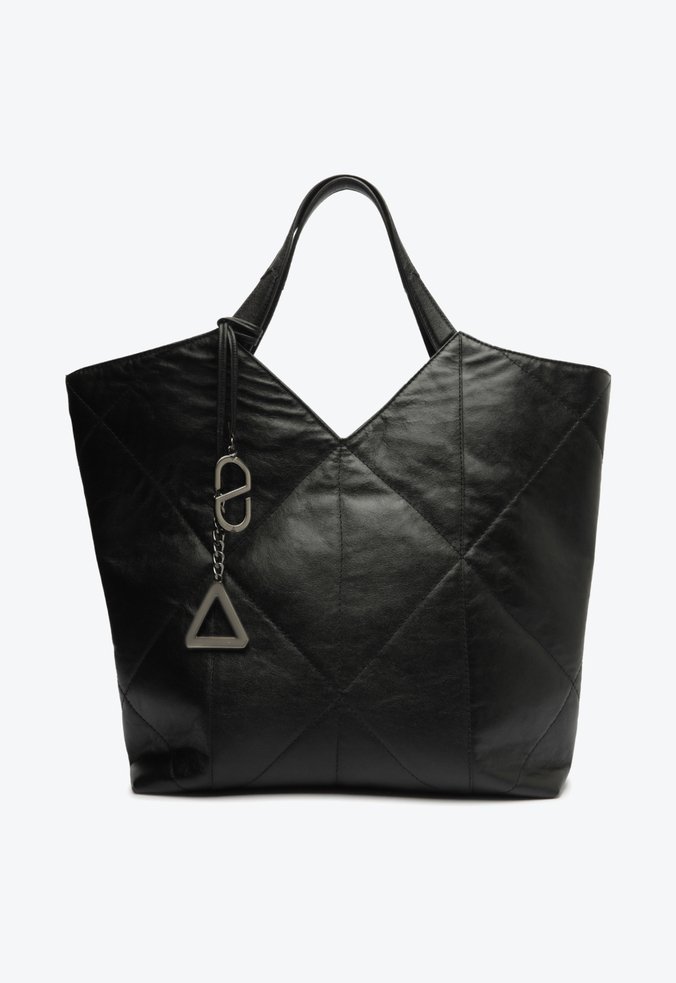 Bolsa Shopping Maxi Marla Couro Preta