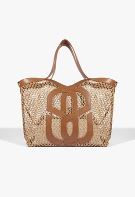 Bolsa Shopping Grande Ráfia Marrom