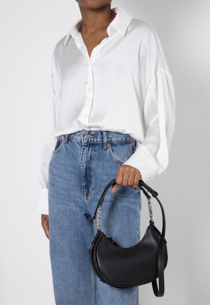 Bolsa Tiracolo Pequena Blake Couro Preta