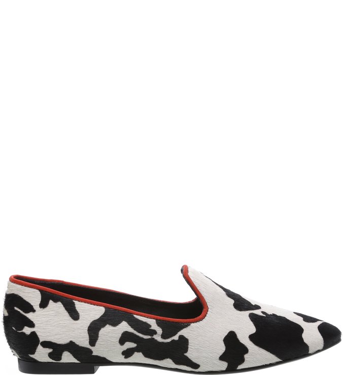 Mocassim Cow Print White Mocassim Cow Print White
