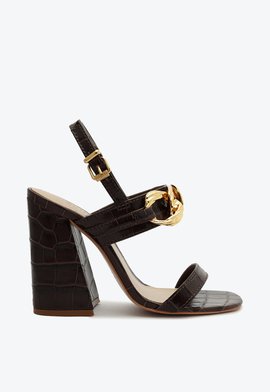 Sandália Mikka Wide Croco Marrom