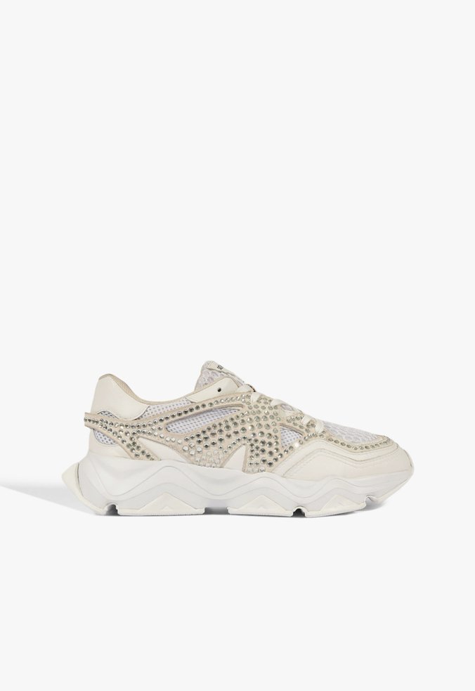 Tênis Chunky com Aplicações de Strass Off White