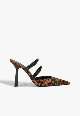 Mule Salto Fino Alto Fresh Boho Couro Animal Print