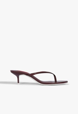 Mule Lila Couro Vermelho