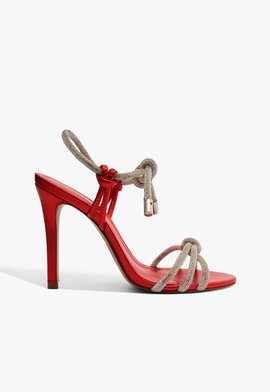 Sandália Kate Glam Couro Vermelha