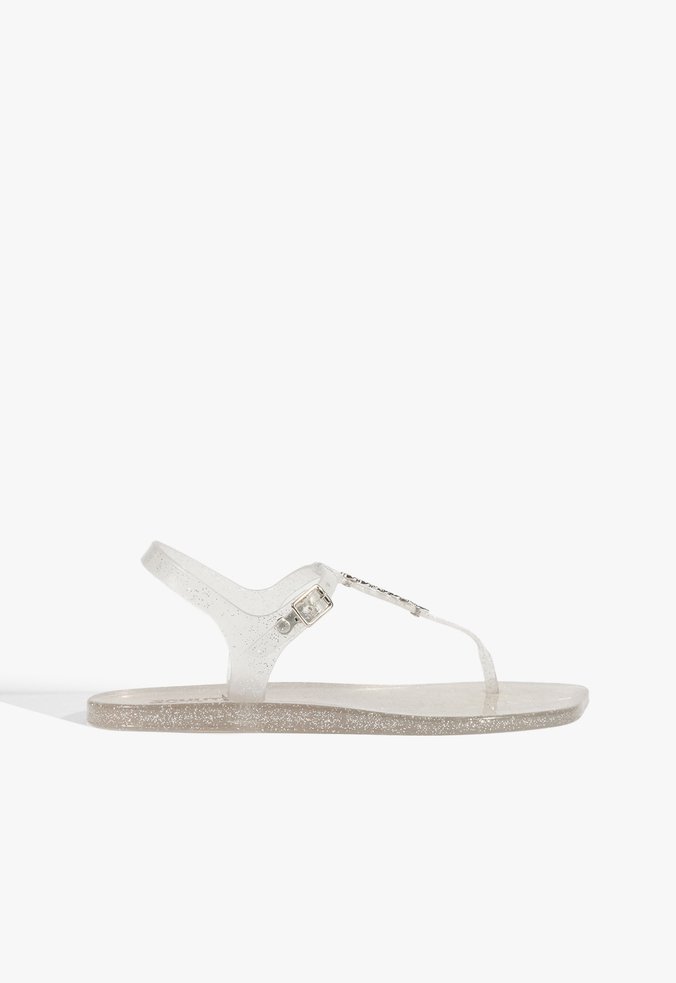 Sandália Rasteira Jelly Prata