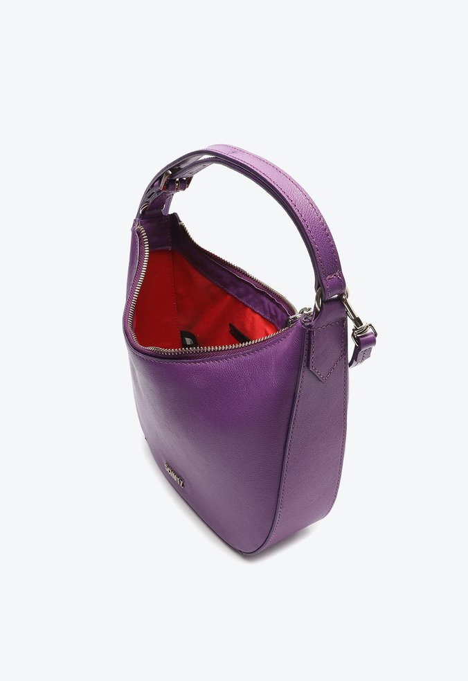 Bolsa Tiracolo Lavínia de Couro Roxa Bolsa Tiracolo Lavínia de Couro Roxa