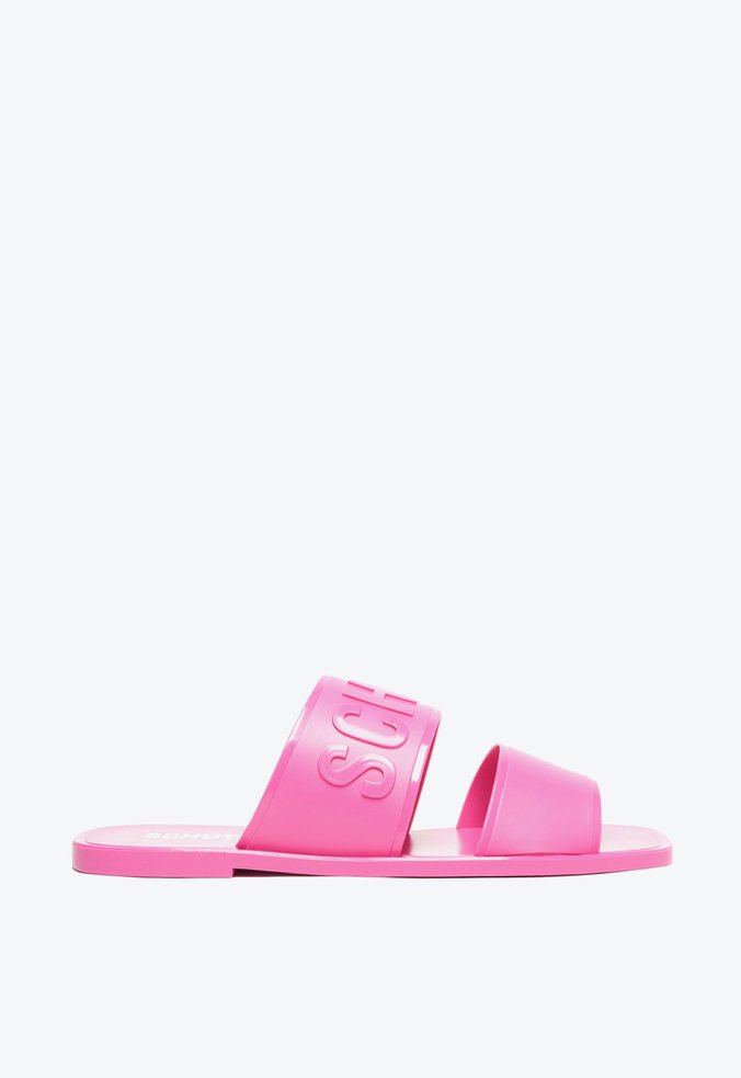 Sandália Papete Jellys Tiras Logo Rosa