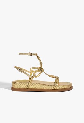 Papete Boho Couro Dourada