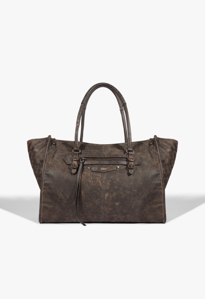 Bolsa Shopping Skylar Grande Couro Marrom