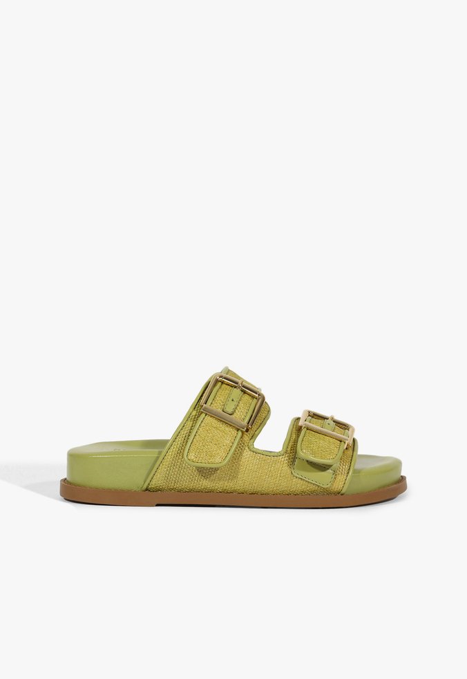 Papete Couro Fivela Verde