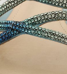 Sandália Rasteira de Tiras Glam Azul