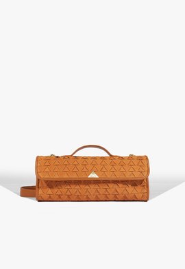 Bolsa Tiracolo Baguette Rebecca Camurça Marrom