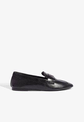 Mocassim Flat Shop Couro Preto