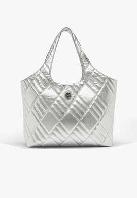 Bolsa Shopping Perry Couro Prata