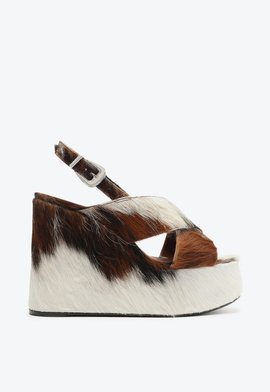 Sandália Wide Plataforma Pelo Animal Print
