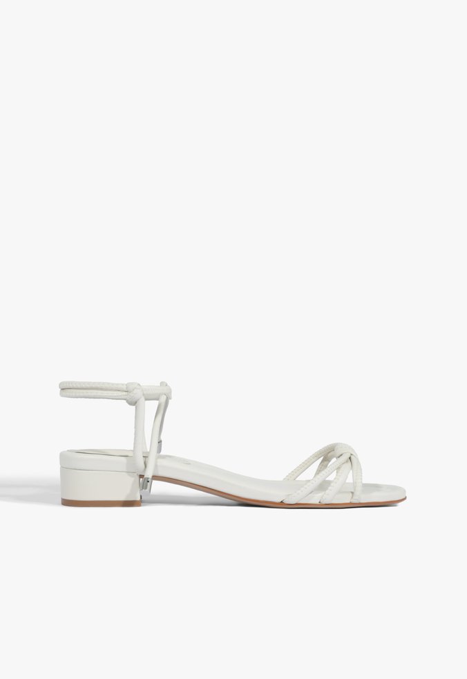 Sandália Kate Low Salto Bloco Amarração Off White