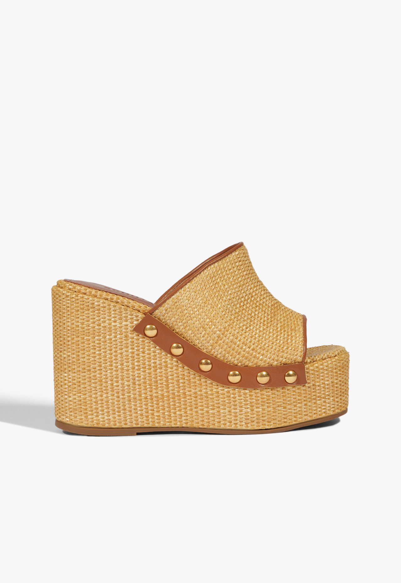 Tamanco Anabela Meia Pata Ráfia Natural | Schutz