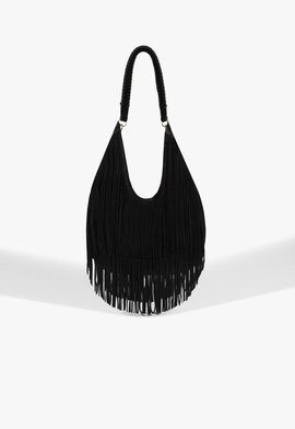 Bolsa Hobo Grande Iron Suede Preto