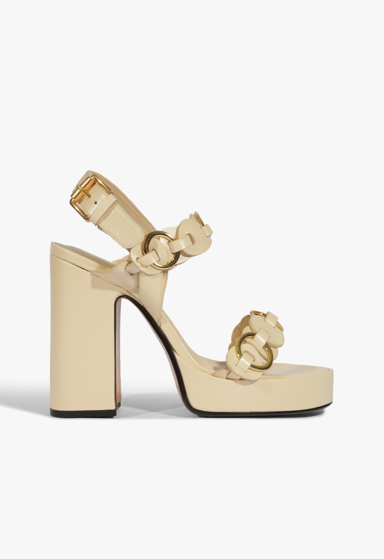 Vista 2 Sandália Plataforma Selina Couro Bege | Schutz Unissex Unissex