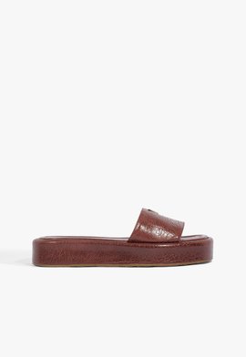 Papete Flatform Couro Marrom