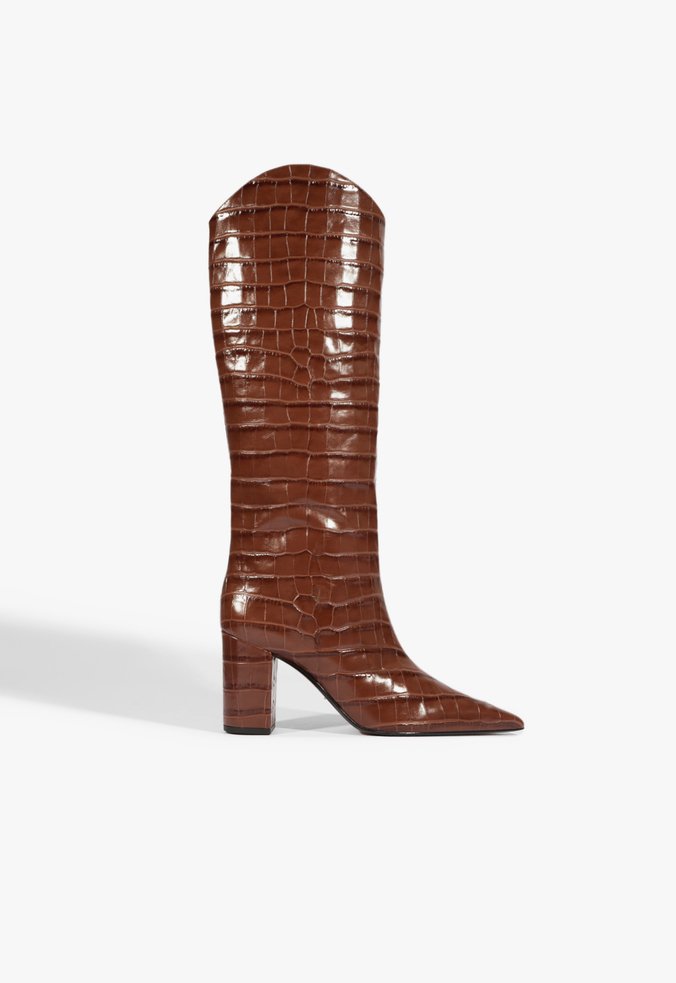 Bota Maryana Block Couro Marrom