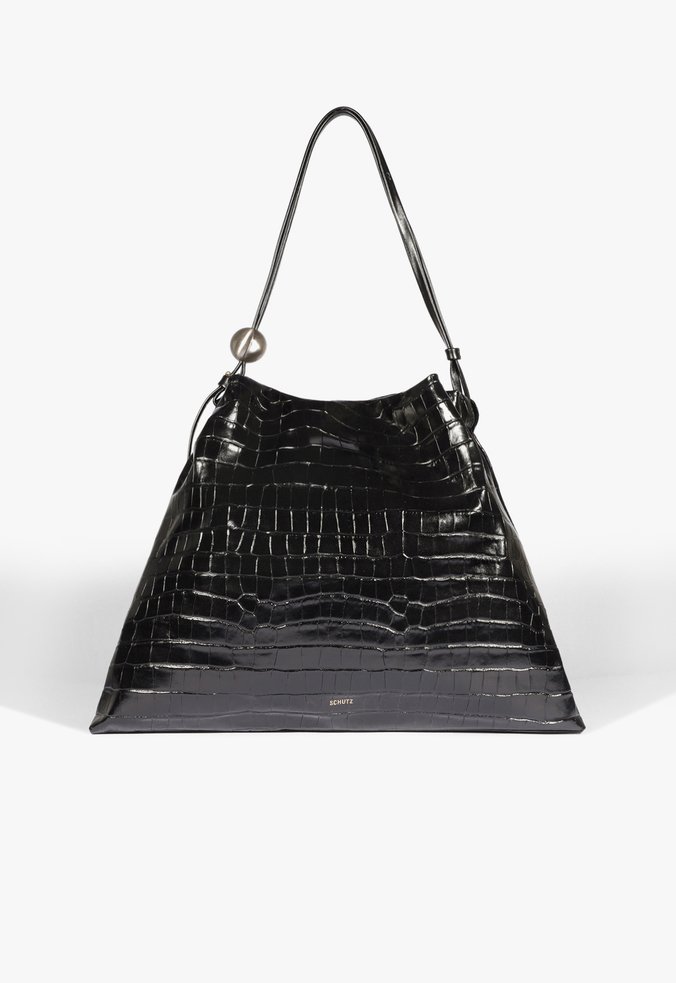 Maxi Bag Lessie Couro Preta