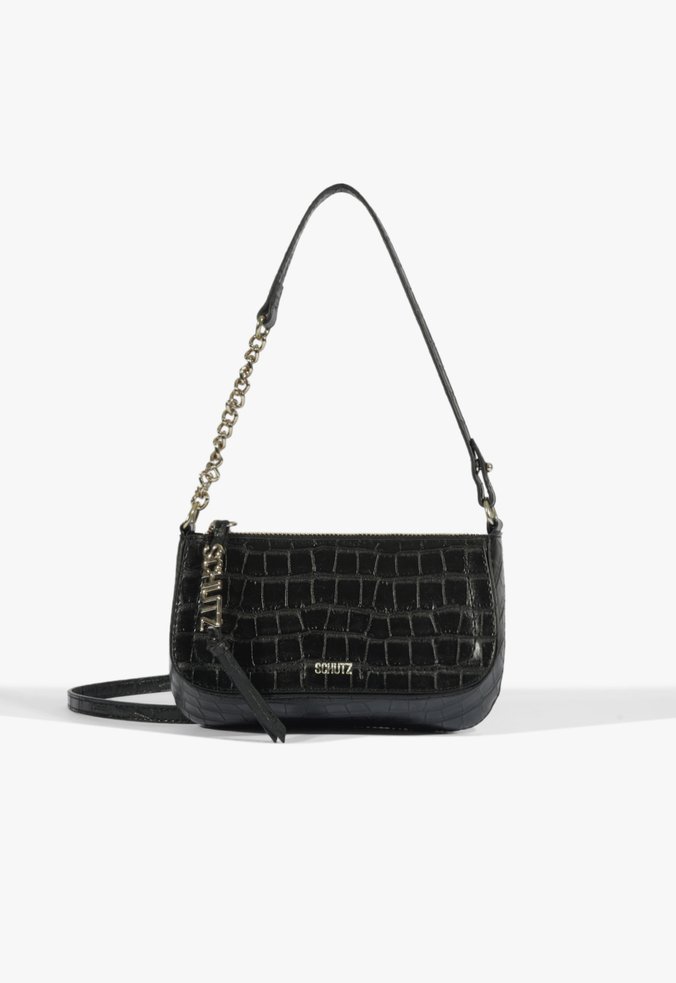 Bolsa Tiracolo Tina Pequena Croco Preta | Schutz