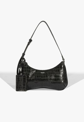 Bolsa Média Yumi Croco Preta