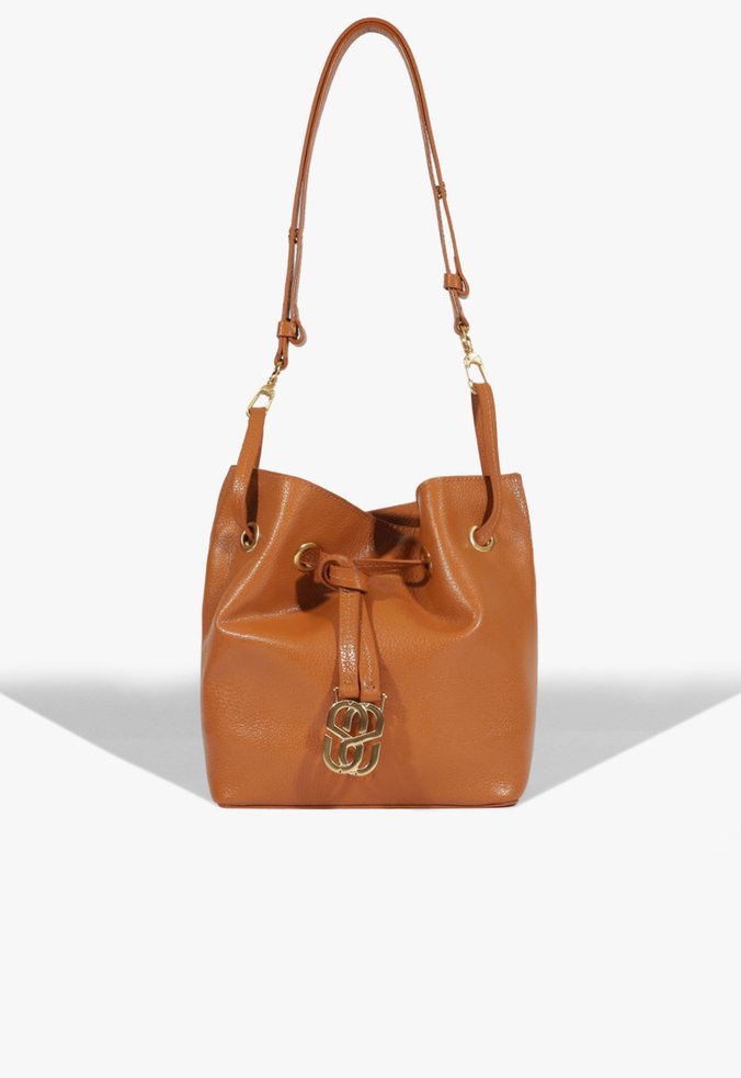 Bolsa Tiracolo Bucket Easy Couro Marrom